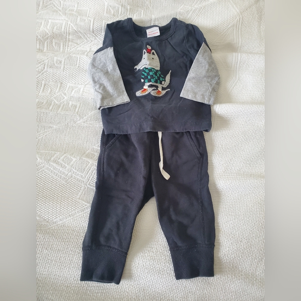 Hanna Andersson 6-12 month wolf set